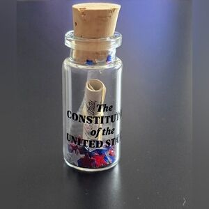 Miniature Constitution in Glass Bottle with Stars